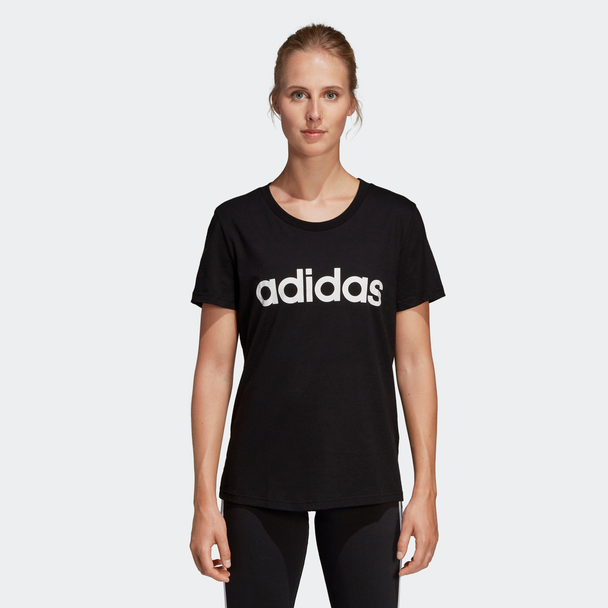 Camiseta Adidas slim mujer negro estampado Camiseta Adidas slim mujer negro estampado